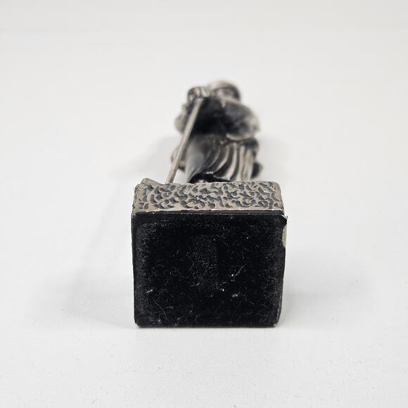 Vintage Female Golfer Statue Mini Statue Cast Metal Pewter Paperweight 4" - Picture 5 of 7